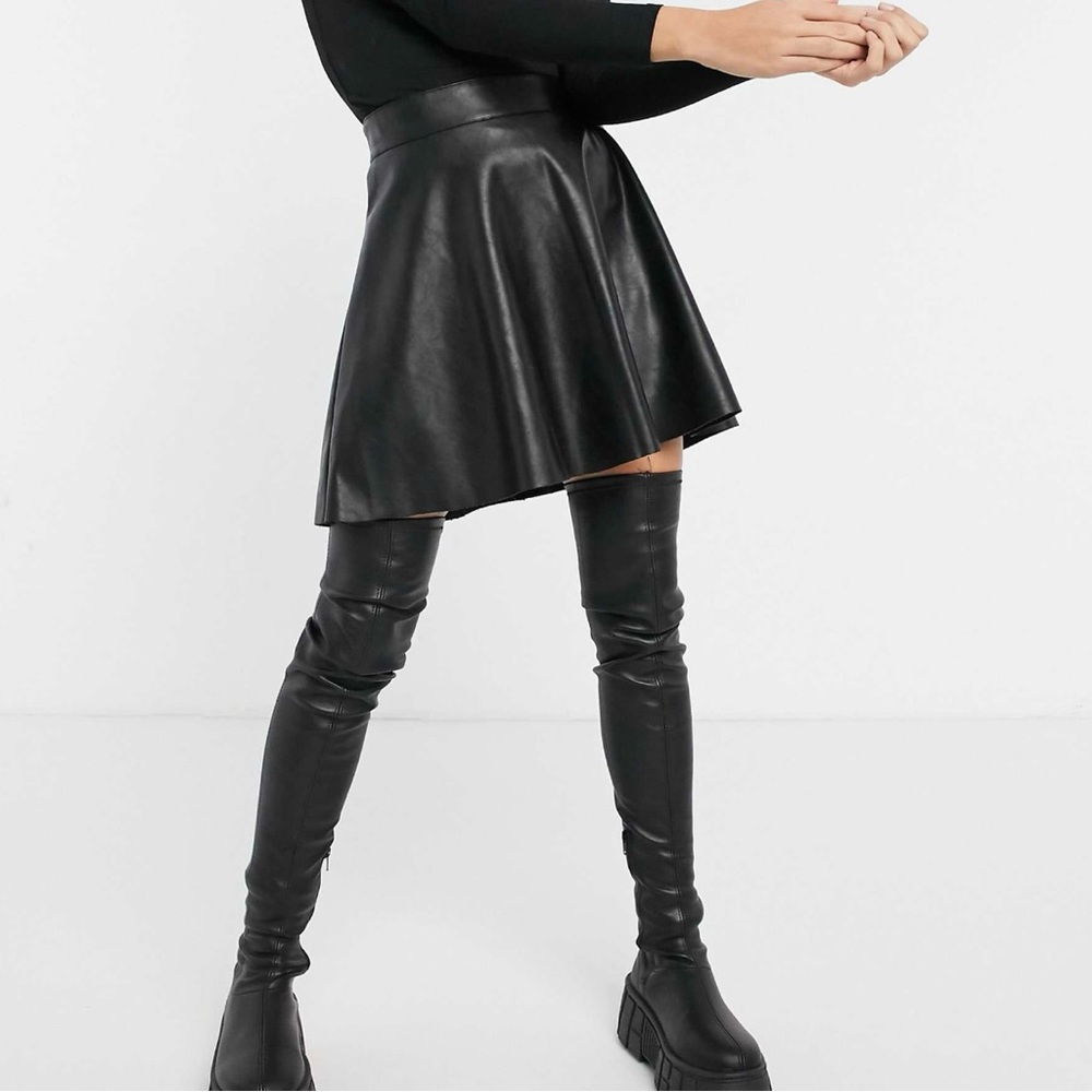 Topshop Black Skater Skirt